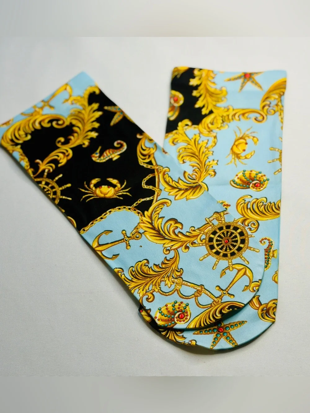 Calzedonia NWT Italian Baroque Graphic Socks Blue
